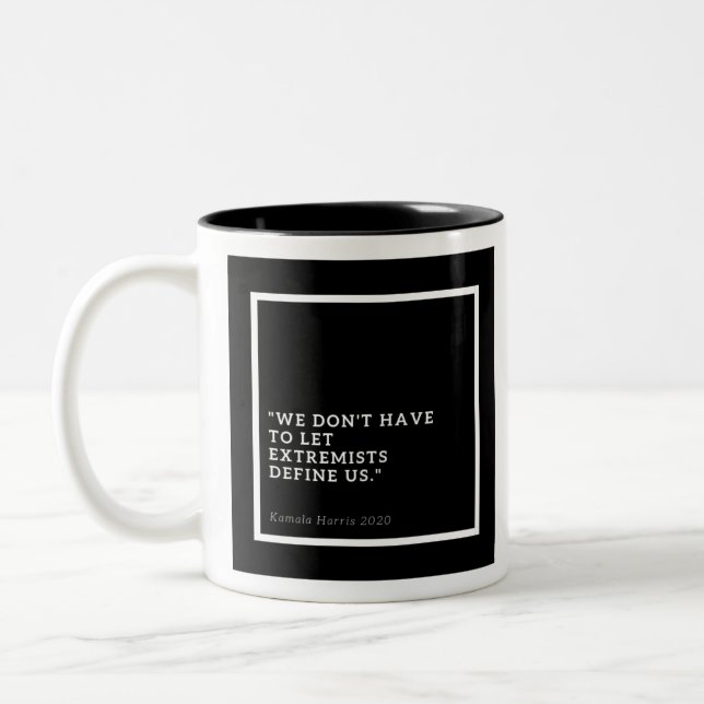 Kamala Harris Zitat-Tasse 2020 Zweifarbige Tasse (Links)