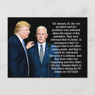 Kamala Harris Zitat während der VP-Debatte Postkarte