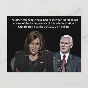 Kamala Harris Zitat während der VP-Debatte Postkarte