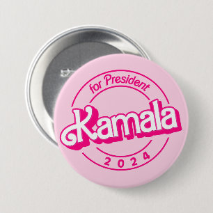 Kamala Harris zum Präsidenten in Rosa Button