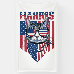 Kamala Harris zur Präsidentin 2024 Lustige Katze  Banner