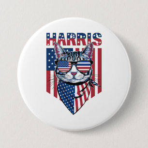 Kamala Harris zur Präsidentin 2024 Lustige Katze  Button