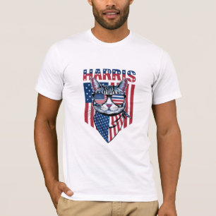 Kamala Harris zur Präsidentin 2024 Lustige Katze  T-Shirt