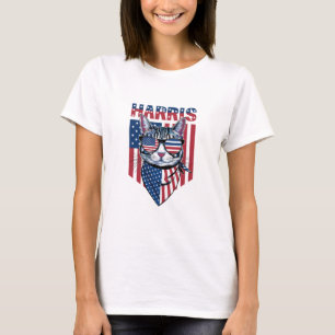 Kamala Harris zur Präsidentin 2024 Lustige Katze  T-Shirt