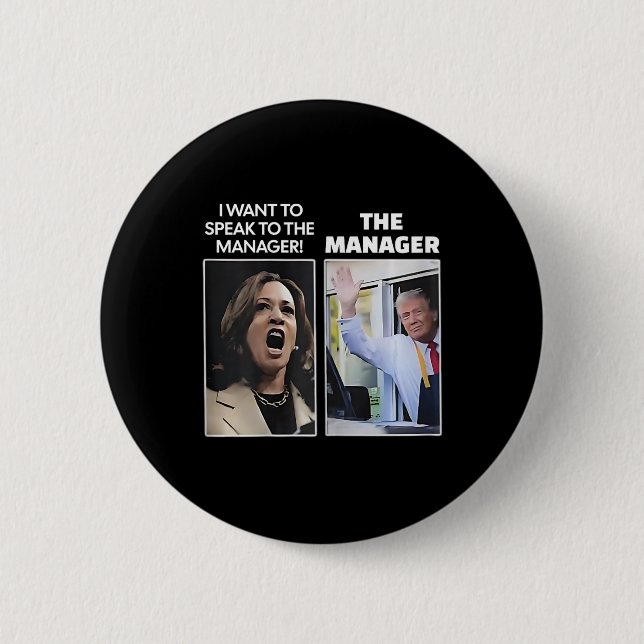Kamala Ich Will Mit Dem Geschäftsführer Trump Mcdo Button (Vorderseite)