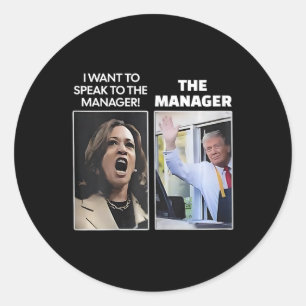 Kamala Ich Wollte, mit dem Manager Trump McDona zu Runder Aufkleber