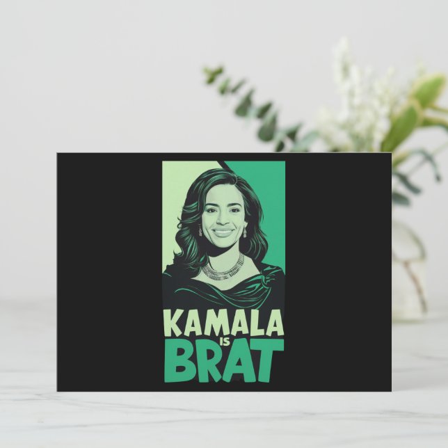 Kamala ist Brat Funny Sarcastic Einladung (Stehend Vorderseite)