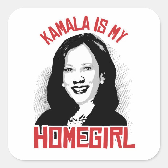 Kamala ist mein Homegirl - Quadratischer Aufkleber (Vorderseite)