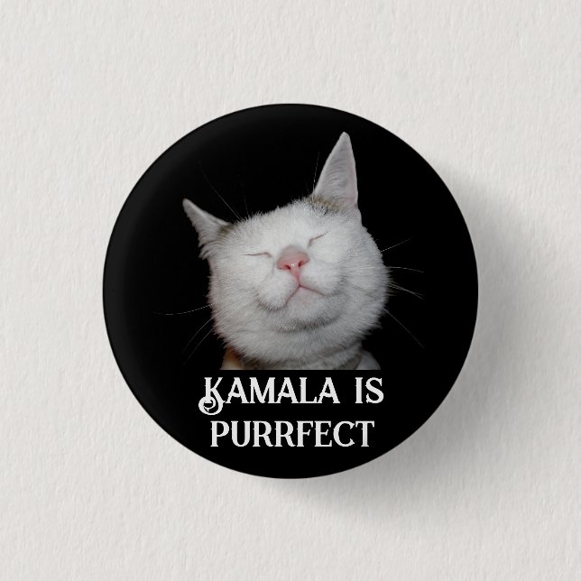 Kamala ist Purrfect Button (Vorderseite)