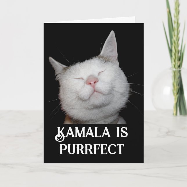 Kamala ist Purrfect Karte (Vorderseite)
