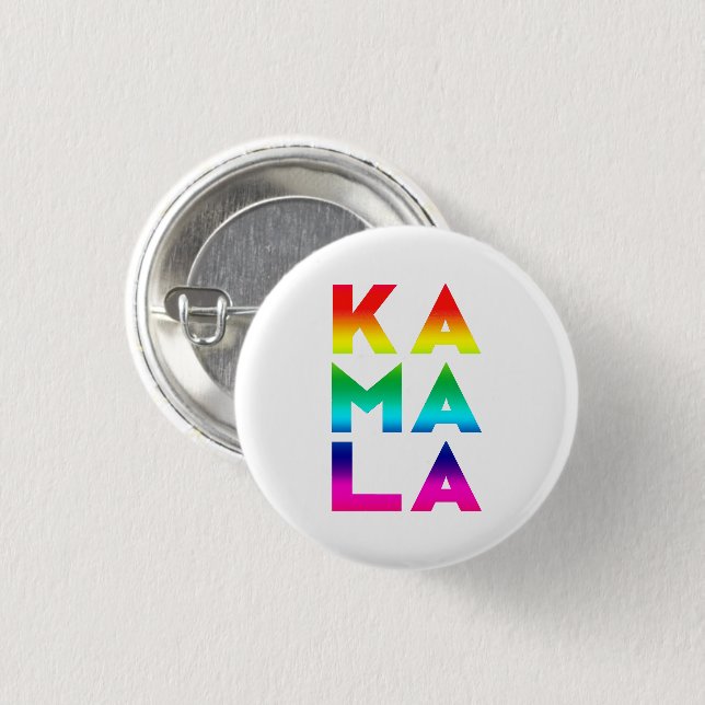 kamala Ka ma la 3 Silben Regenbogentypografie Button (Vorne & Hinten)