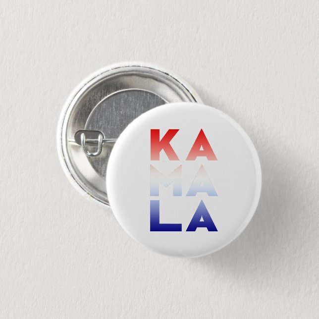 Kamala Ka ma la 3 Silben rot-weiß und blau Button (Vorne & Hinten)