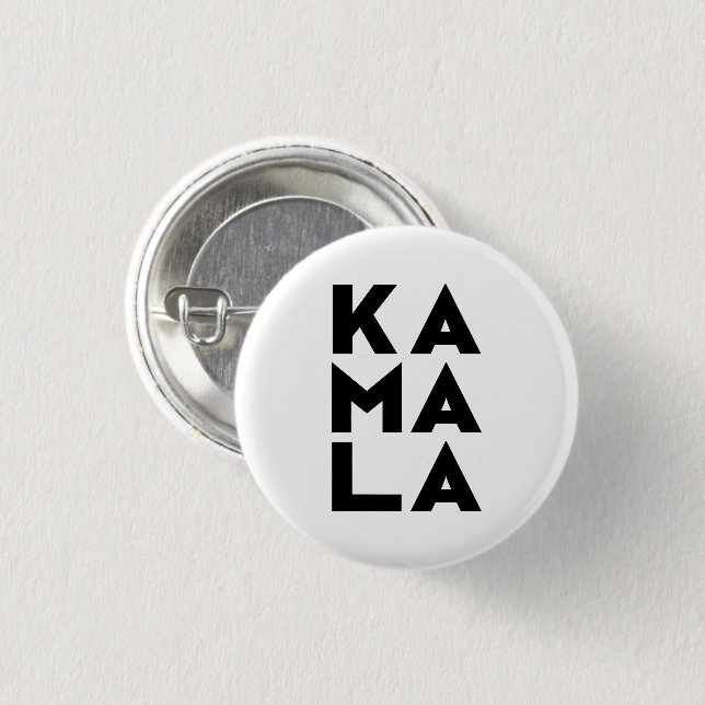 kamala Ka ma la 3 Silben Typografie Schwarz-weiß Button (Vorne & Hinten)