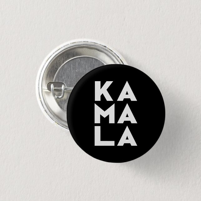 kamala Ka ma la 3 Silben Typografie weiß schwarz Button (Vorne & Hinten)
