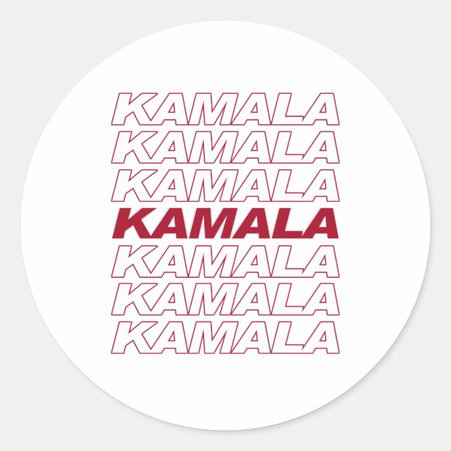 KAMALA KAMALA KAMALA RUNDER AUFKLEBER (Vorderseite)