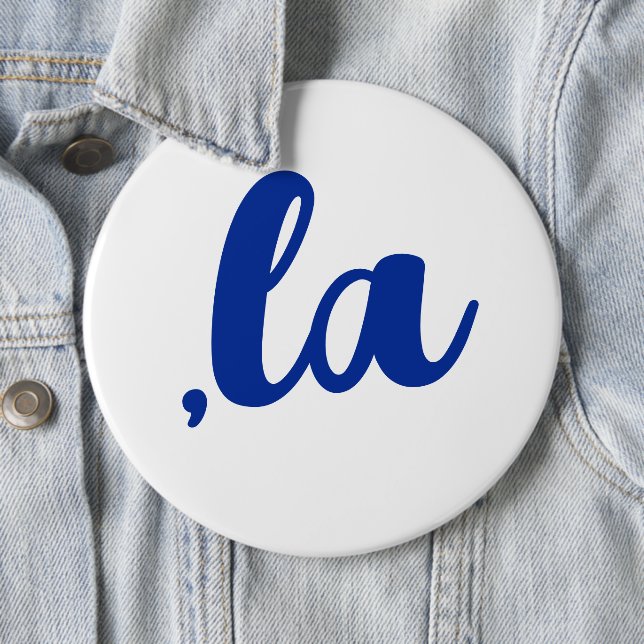 "Kamala" Komma blaues Text Button (Beispiel)