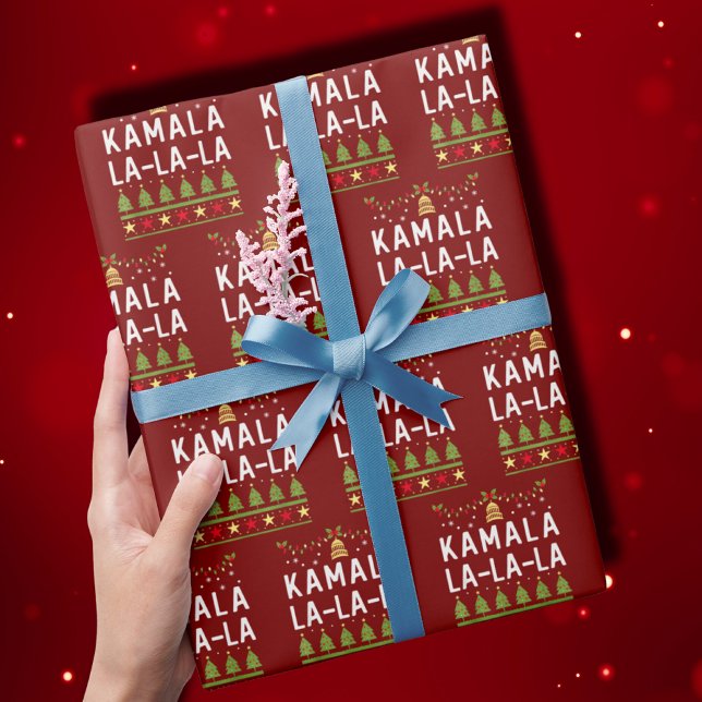 Kamala La La La Funny Harris Christmas Ugly Geschenkpapier (Von Creator hochgeladen)