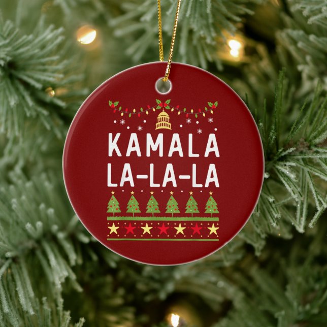 Kamala La La La Funny Harris Christmas Ugly Keramik Ornament (Baum)