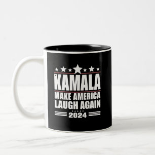 Kamala Lachen Sie Amerika wieder Amerikanische Fla Zweifarbige Tasse