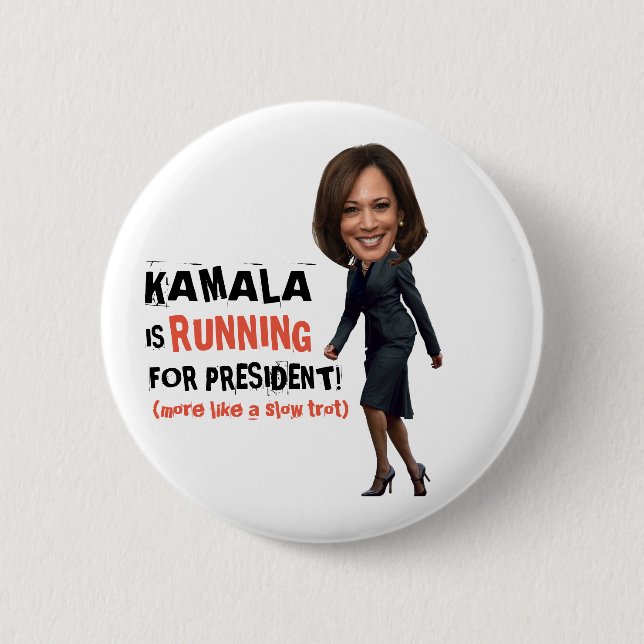 Kamala läuft für Präsidenten Button (Vorderseite)