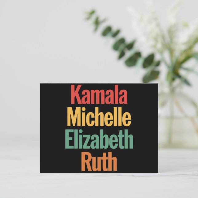 Kamala Michelle Elizabeth Ruth Feminist Politisch Postkarte (Stehend Vorderseite)