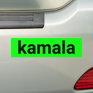 Kamala minimalistischer Text schwarz neongrüner Kl Autoaufkleber