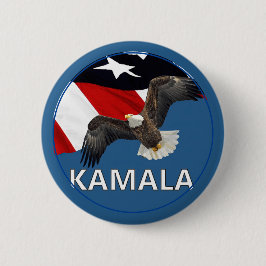 Kamala mit Adler und Flagge Button