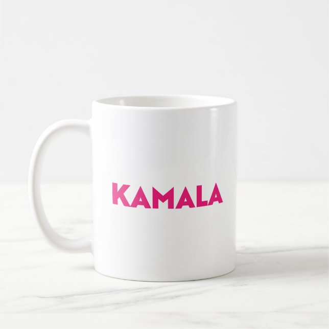 Kamala Moderne, heiß rosa, gewagte Typografie mini Kaffeetasse (Links)
