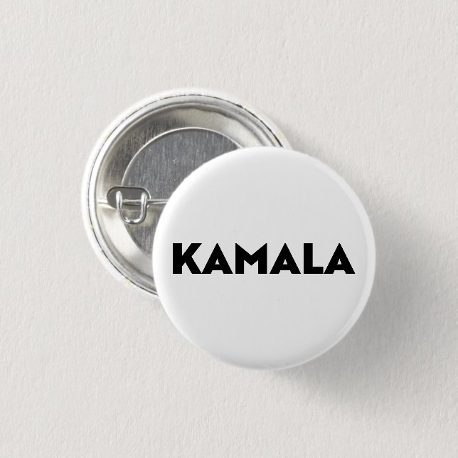 Kamala moderne, mutige Typografie schwarz-weiß Button (Vorne & Hinten)