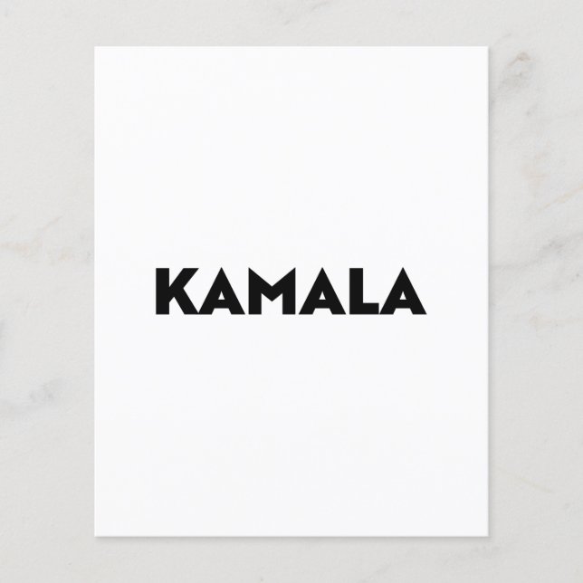 Kamala moderne Typografie minimalistisch Schwarz-w Flyer (Vorne)