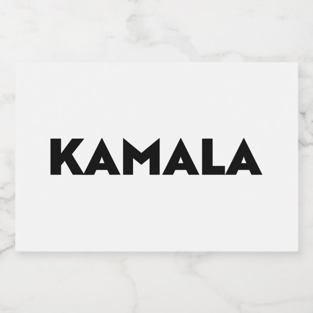 Kamala moderne Typografie minimalistisch Schwarz-w Lebensmitteletikett (Einzelnes Label)