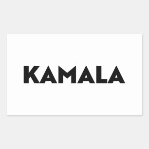 Kamala moderne Typografie minimalistisch Schwarz-w Rechteckiger Aufkleber