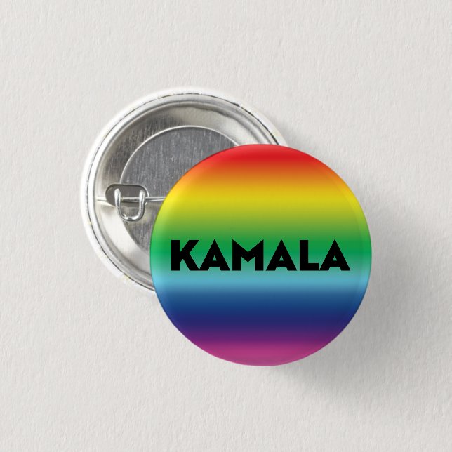 Kamala moderner Regenbogengradientenband-Gay Pride Button (Vorne & Hinten)