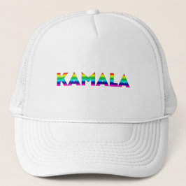 Kamala moderner Regenbogentypografie-Gay Pride Truckerkappe
