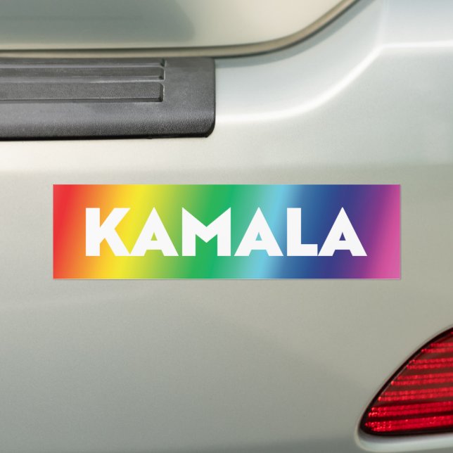 Kamala moderner typografischer Gefälle Regenbogens Autoaufkleber (Auf Auto)