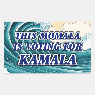 Kamala Momala Blue Wave Rechteckiger Aufkleber