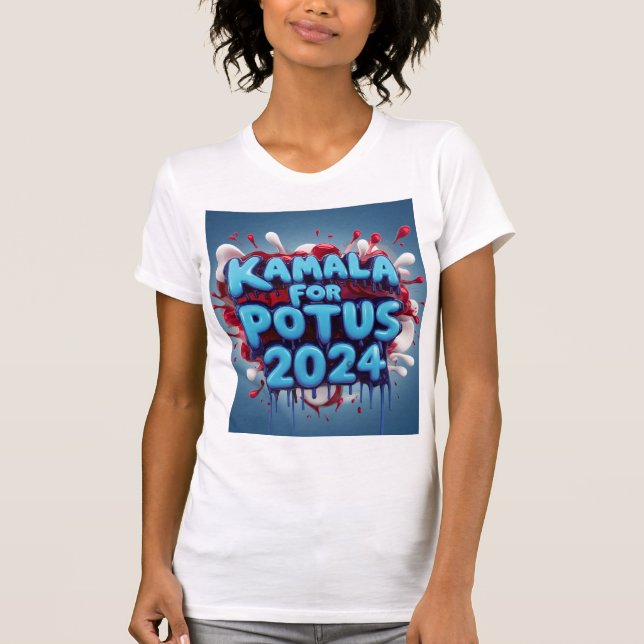 Kamala POTUS 2024 - rot-weiß und blau T-Shirt (Vorderseite)