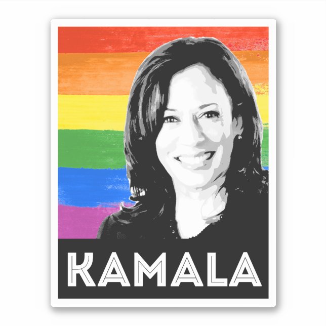 KAMALA PRIDE FLAG AUFKLEBER (Vorderseite)