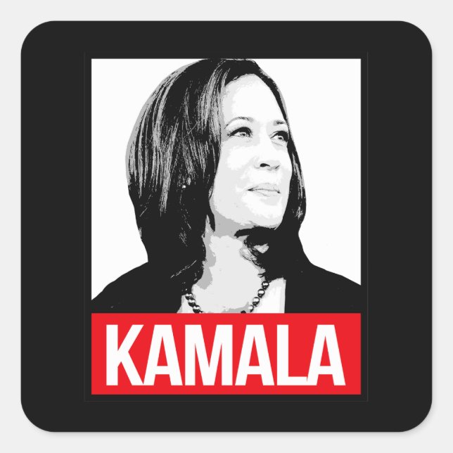 KAMALA QUADRATISCHER AUFKLEBER (Vorderseite)