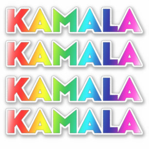 Kamala Regenbogengradiententypografie Aufkleber