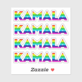 Kamala Regenbogentypografie Gay Pride vier Aufkleber