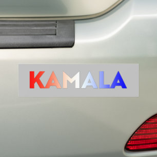 Kamala Rot-Blau-Gradiententypografie grau Autoaufkleber