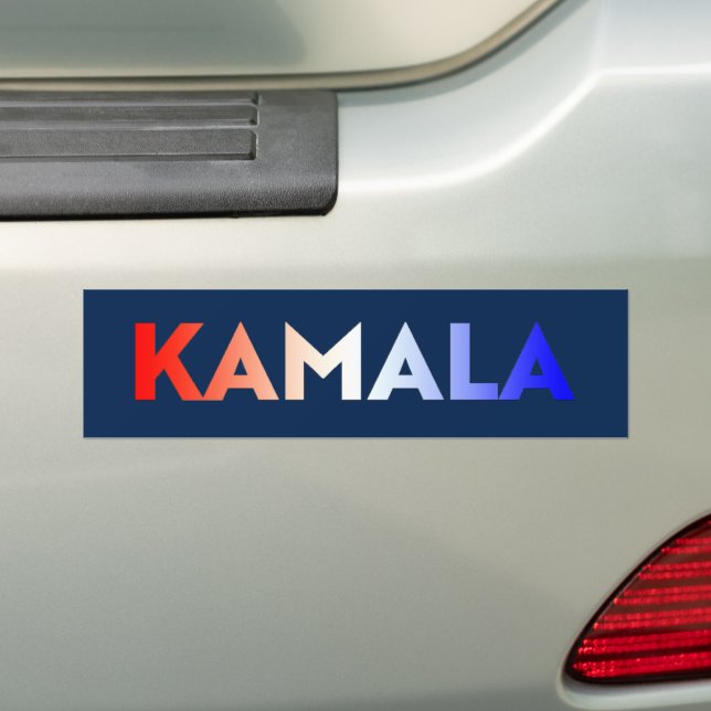 Kamala Rot-Weiß-Gradiententypografie blau Autoaufkleber (Auf Auto)
