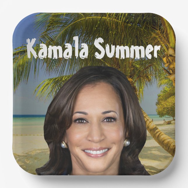 Kamala Sommer 2024 Pappteller (Vorderseite)
