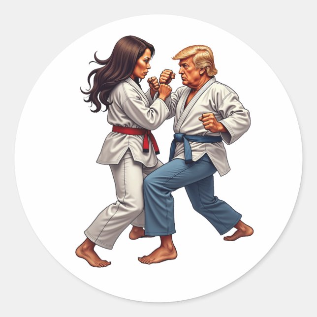 Kamala Trump Kämpfe 2024 Runder Aufkleber (Vorderseite)