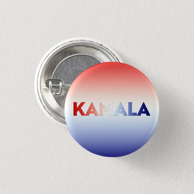 Kamala typografisch rot weiß und blau patriotisch button (Vorne & Hinten)