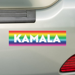 Kamala typografischer Regenbogengradientenstolz Autoaufkleber