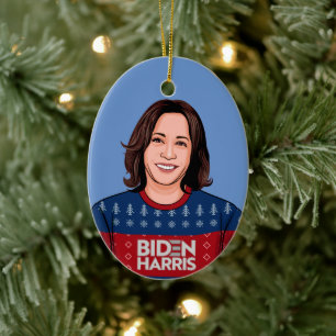 Kamala Ugly Sweater Biden Harris Keramik Ornament