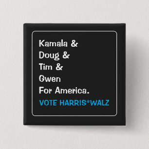 Kamala und Doug und Tim und Gwen für Amerika Button