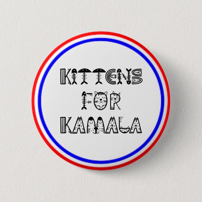 KAMALA UND KITTENS SIND PATRIOTISCH BUTTON (Vorderseite)